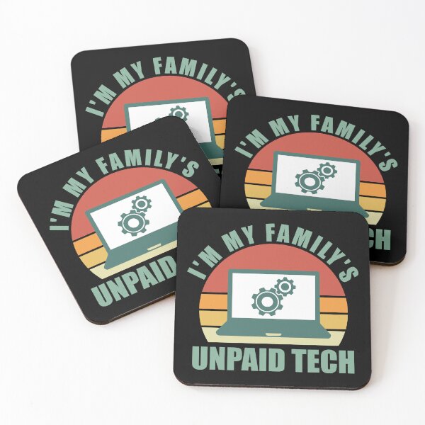 Item preview, I'm My Family's Unpaid Tech Support Funny retro Computer Engineer  designed and sold by teeshop87.