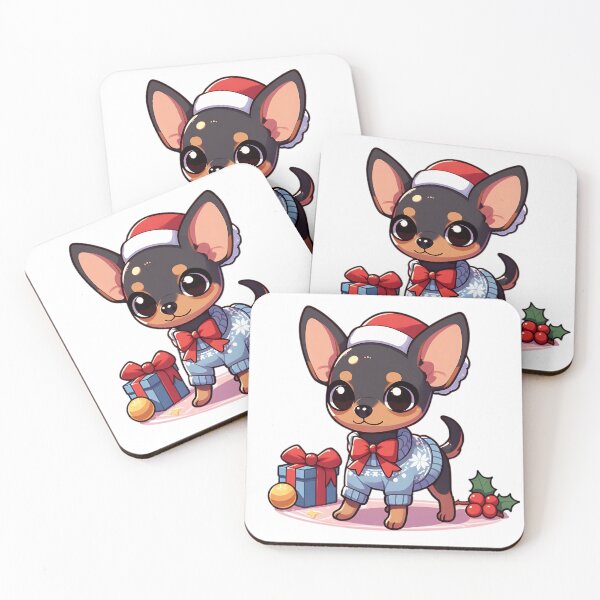 Item preview, Chibi Miniature Pinscher in Christmas designed and sold by City0fDreams.