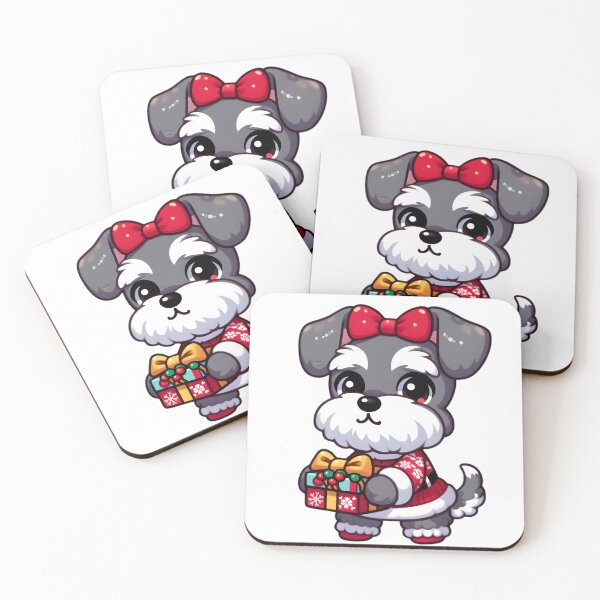Item preview, Chibi Miniature Schnauzer in Christmas designed and sold by City0fDreams.