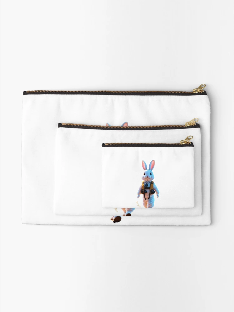 Thumbnail 2 of 4, Zipper Pouch, A Rabbit In Pilot Mode designed and sold by SpicyOne.