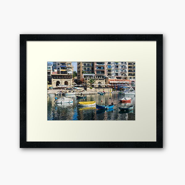 Silky Mediterranean Colours - Saint Julians Waterfront in Malta Framed Art Print