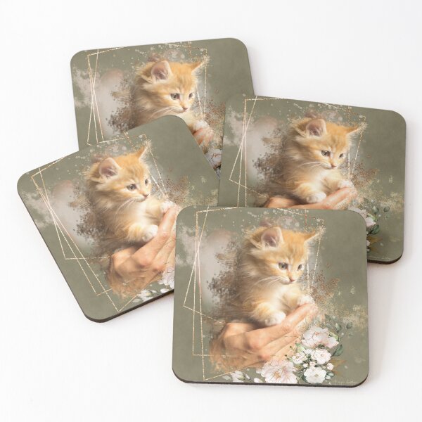Item preview, Cat in hand with flowers designed and sold by PortraitByKaya.