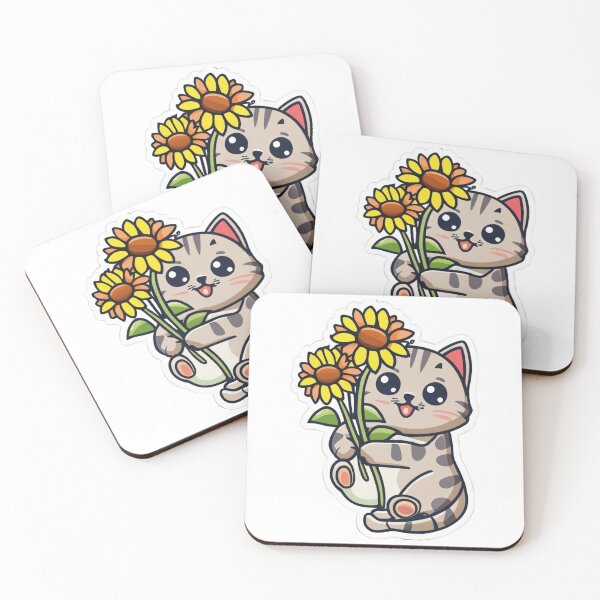 Item preview, Cute kitten with sunflowers designed and sold by LuckyFamily.
