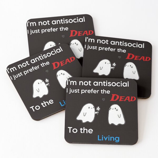 Item preview, No es antisocial, solo prefiere a los muertos a los vivos. designed and sold by x-chantelle-hx.
