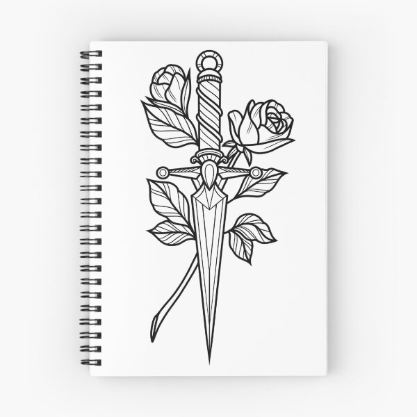 Item preview, Black Dagger and Rose Traditional Tattoo Design designed and sold by Bethcust.