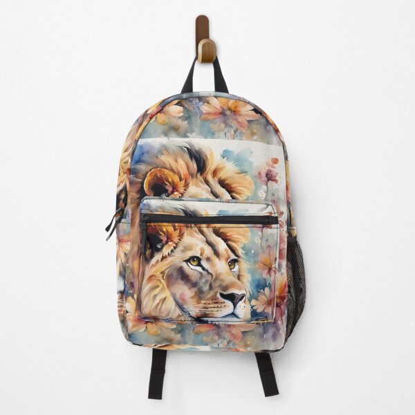 Item preview, Dreamy lion's gaze in the flower field in watercolor designed and sold by kreativeadern.