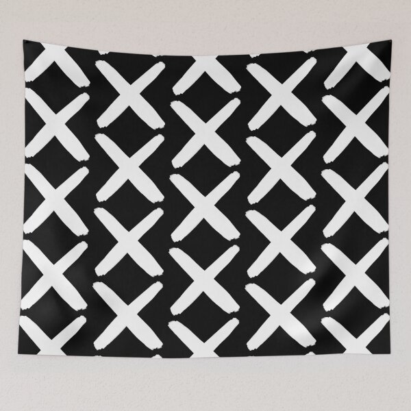 Item preview, Diagonal Cross Plus Sign Monochrome Minimal Nordic X Grunge Clothing designed and sold by ISFdraw.