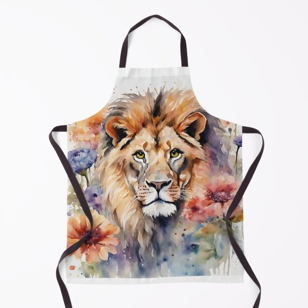 Item preview, Pretty lion's gaze in the flower field in watercolor designed and sold by kreativeadern.