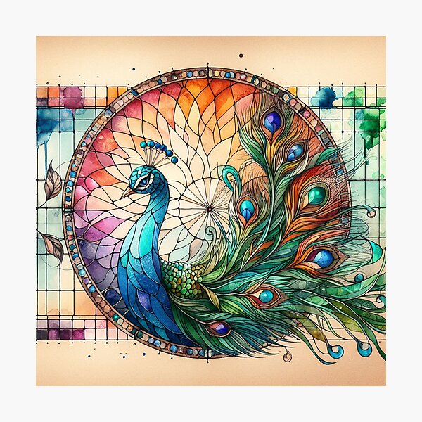 Pattern, Stained Glass, Peacock, Faux Stained Glass Peacock Kit