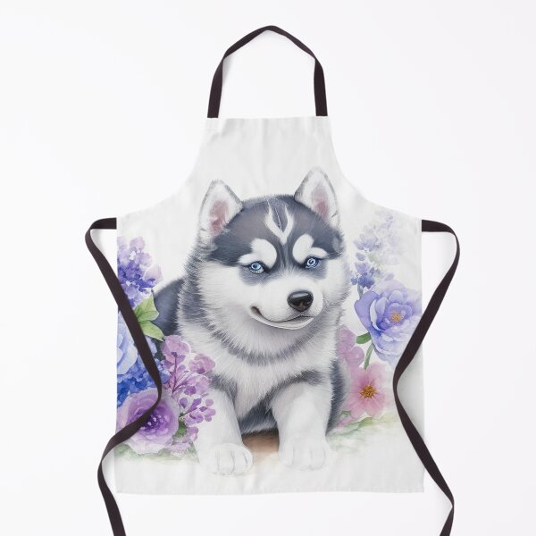Artikelvorschau, Ein süßes Siberian Husky-Baby blüht um den Aquarell-Shiba entworfen und verkauft von artbibun.