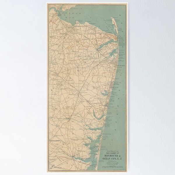 Item preview, Vintage Map of The New Jersey Coast (1890) designed and sold by BravuraMedia.
