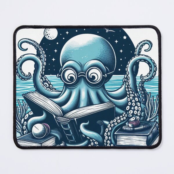 Item preview, octopus reading book designed and sold by Greydate.