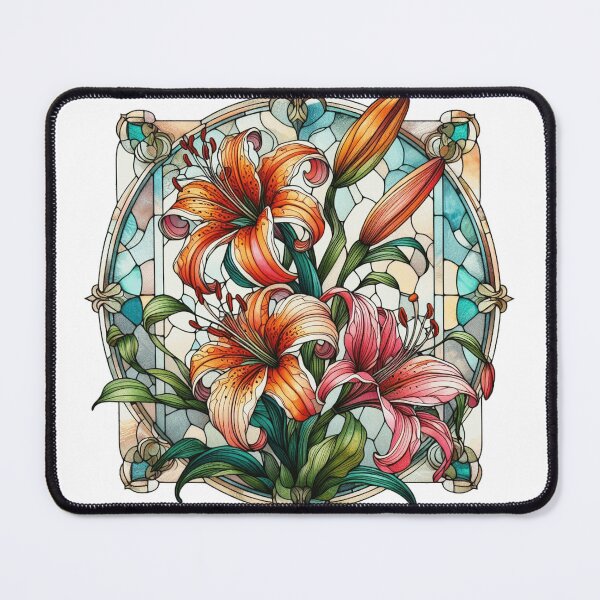 Item preview, Stained Glass Tiger Lily designed and sold by JinxMallory.