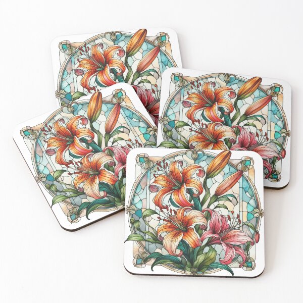 Item preview, Stained Glass Tiger Lily designed and sold by JinxMallory.