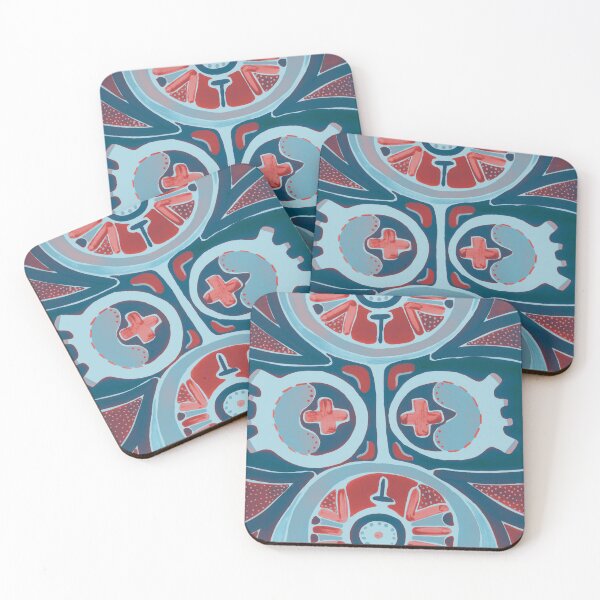 Item preview, Moody blue geometric pattern designed and sold by irusca_ artworks.