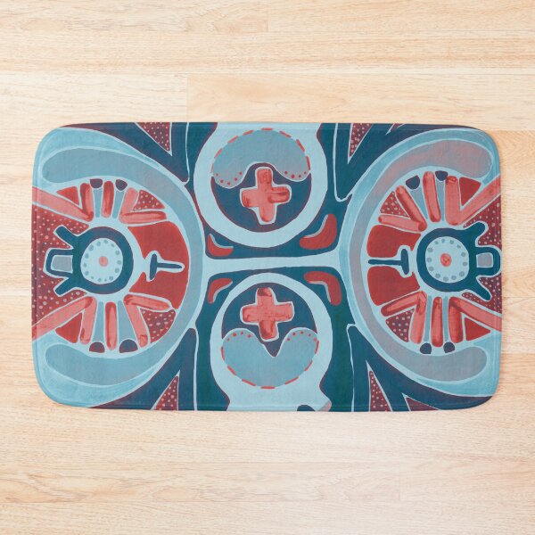 Item preview, Moody blue geometric pattern designed and sold by irusca_ artworks.