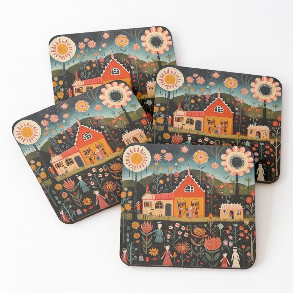 Item preview, Homestead, Folk Art Style Floral designed and sold by Neika Shimm Designs.