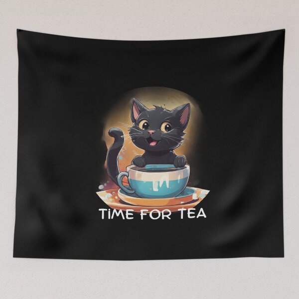Item preview, Cat with tea designed and sold by KarakitAI.