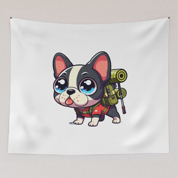 Item preview, French bulldog hiking designed and sold by CogniCraft.