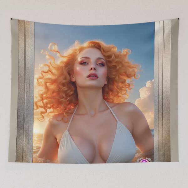 Item preview, Bathing In The Sea By Dawns Light Captivating Portrait AI Concept Art by Xzendor7 designed and sold by Xzendor7 Digital Art Creations.