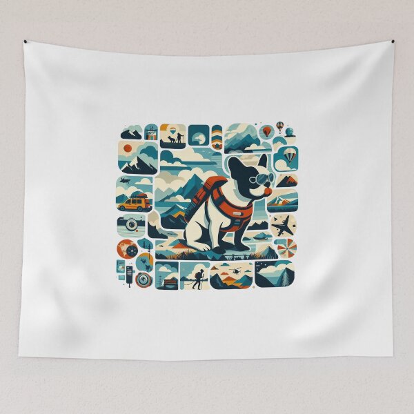 Item preview, French bulldog hiking designed and sold by CogniCraft.