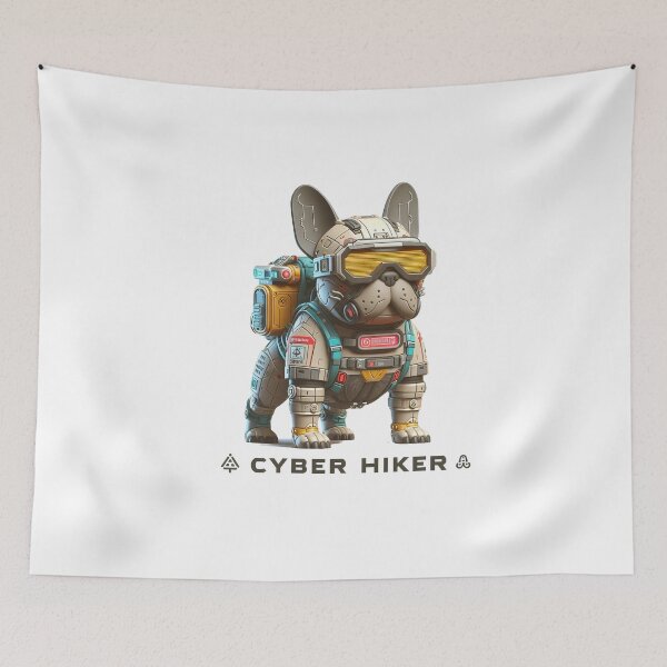 Item preview, Cyber hiker - French bulldog hiking designed and sold by CogniCraft.