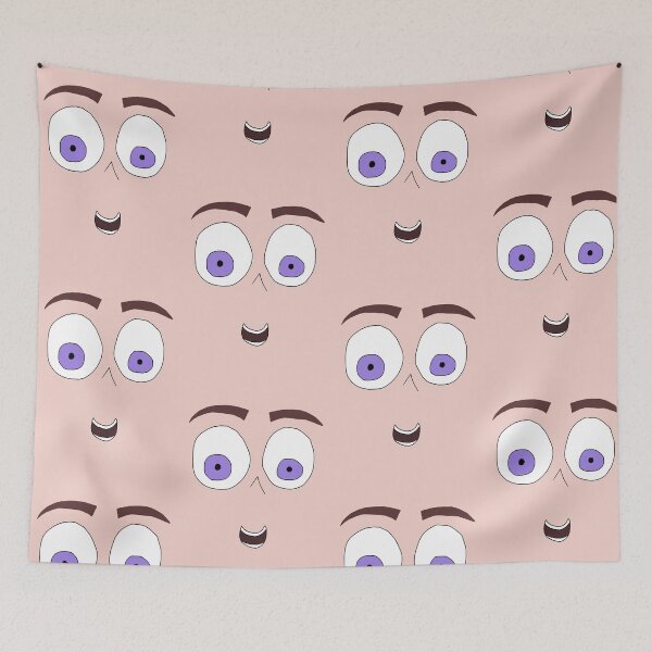 Item preview, Funny Full Frame Purple Eyed Face Drawing  designed and sold by SunnieCoast.