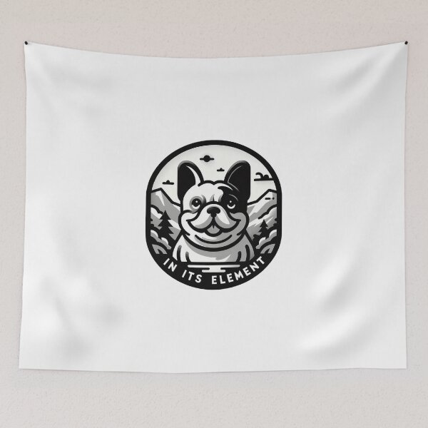 Item preview, In its element - French bulldog hiking designed and sold by CogniCraft.