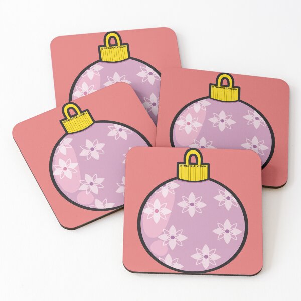 Item preview, Simple Pink Holiday Tree Ornament with Flowers designed and sold by FunholeVision.