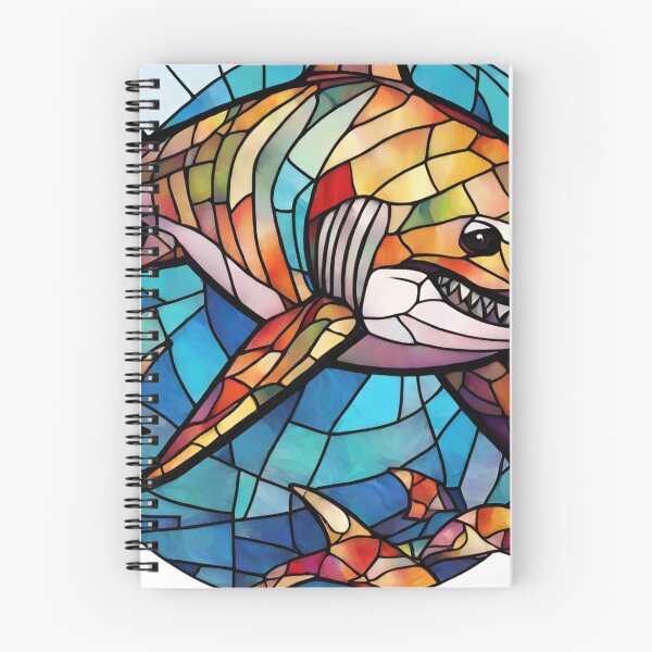 Item preview, colorful stained glass with animals, shark designed and sold by GroonSpace.