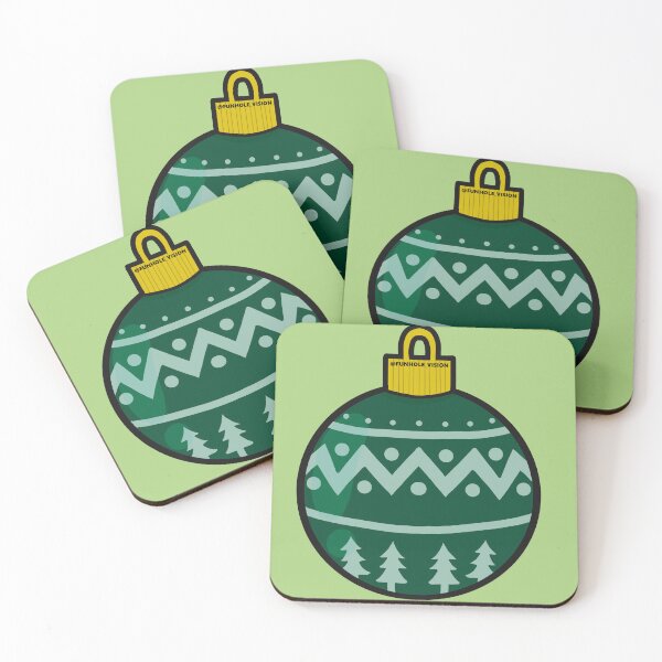 Item preview, Simple Green Holiday Tree Ornament with Wintery Design Art designed and sold by FunholeVision.