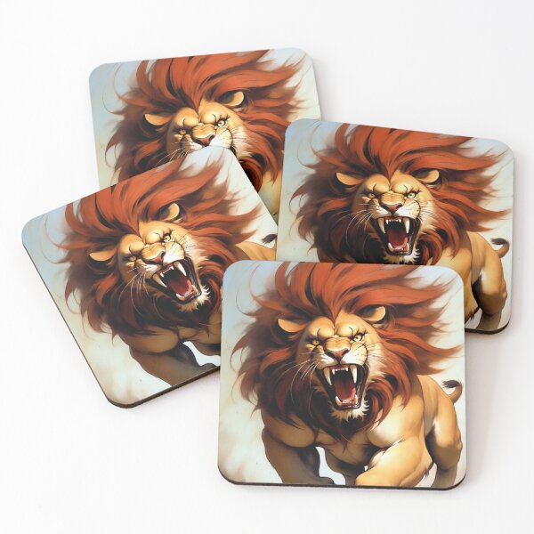 Item preview, Lion attacking furious designed and sold by Aimaker.