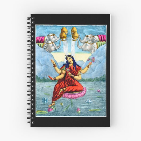 Item preview, Goddess Kamalatmika Kamala Lakshmi 1880 Elephants Lotus designed and sold by RocketshipRetro.