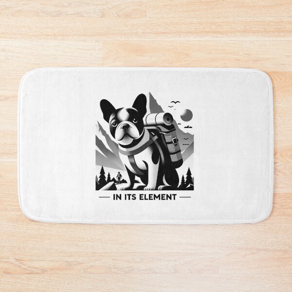 Item preview, In its element - French bulldog hiking designed and sold by CogniCraft.