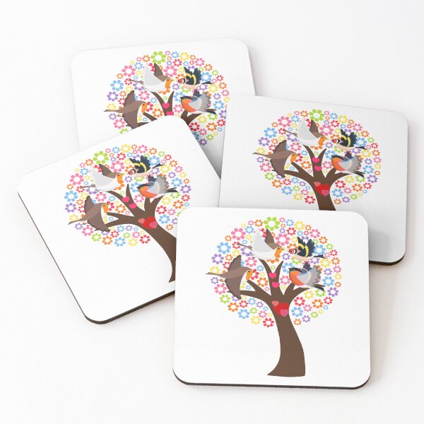 Item preview, Blooming tree and birds in love designed and sold by Modern-Tropical.