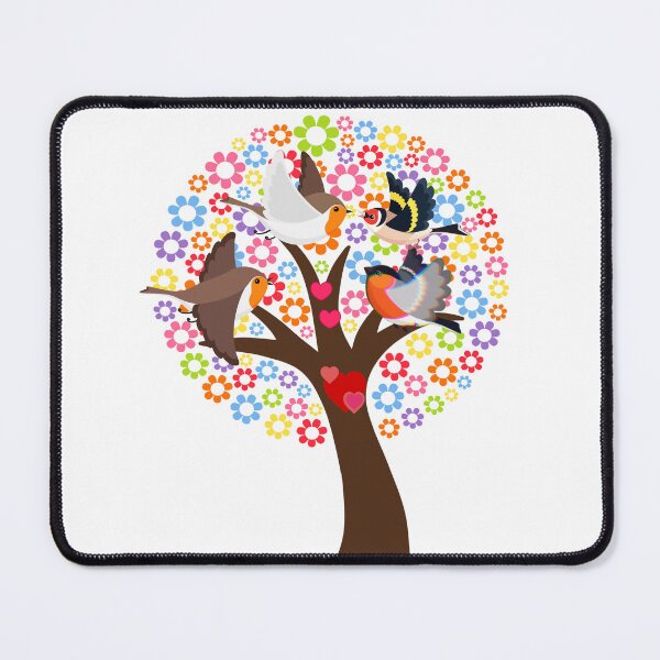 Item preview, Blooming tree and birds in love designed and sold by Modern-Tropical.