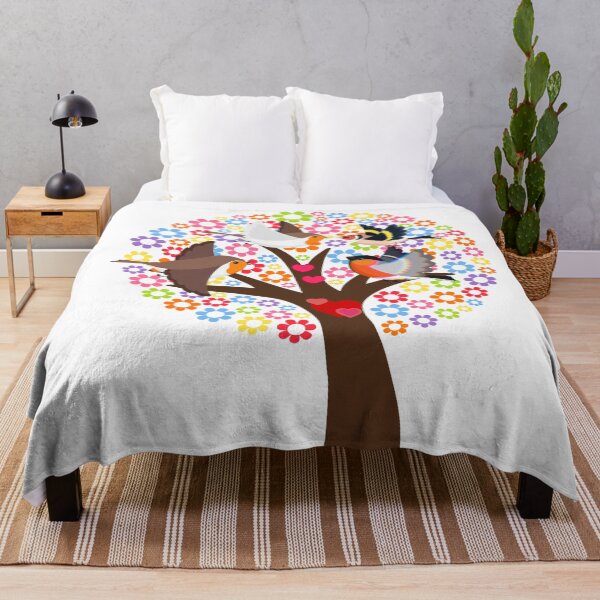 Item preview, Blooming tree and birds in love designed and sold by Modern-Tropical.