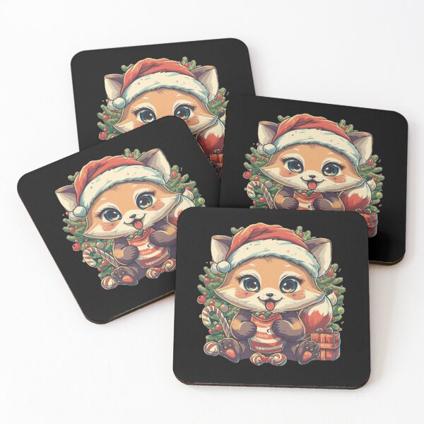 Item preview, Santa Claus Fox Cute Fox Eating Candy designed and sold by Krieghorn.