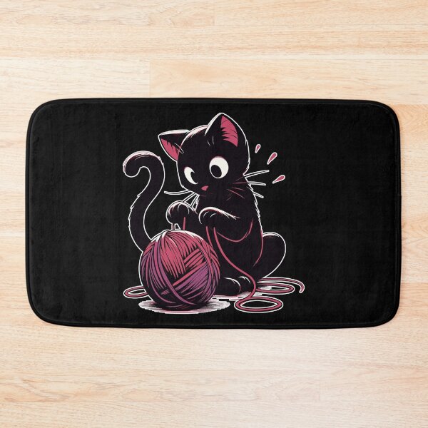 Item preview, Gato y gato kawaii tejido con ovillo designed and sold by TomFrontierArt.