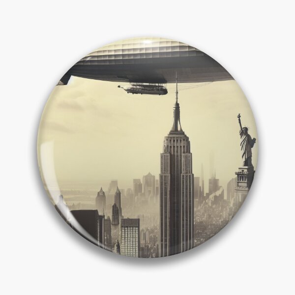 Item preview, Zeppelin Over New York designed and sold by GeneralWaffles.