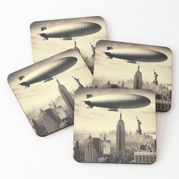 Item preview, Zeppelin Over New York designed and sold by GeneralWaffles.