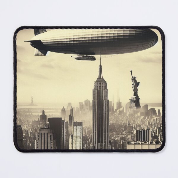 Item preview, Zeppelin Over New York designed and sold by GeneralWaffles.