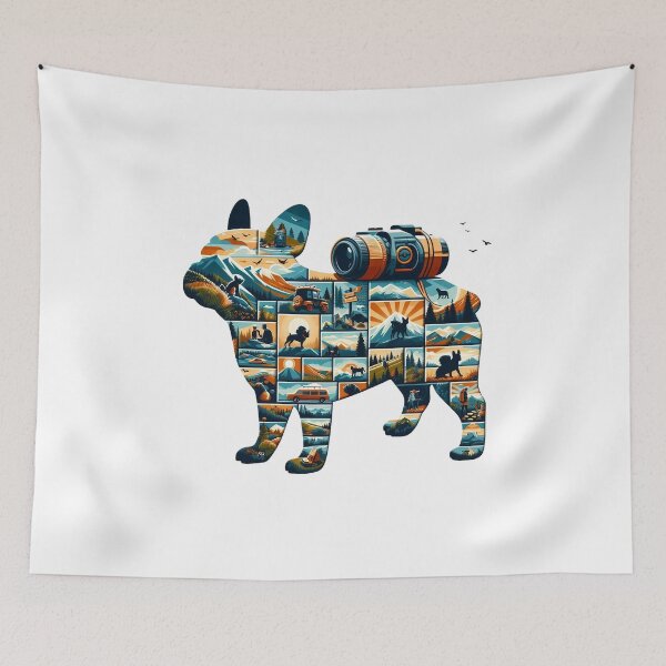 Item preview, French bulldog hiking designed and sold by CogniCraft.