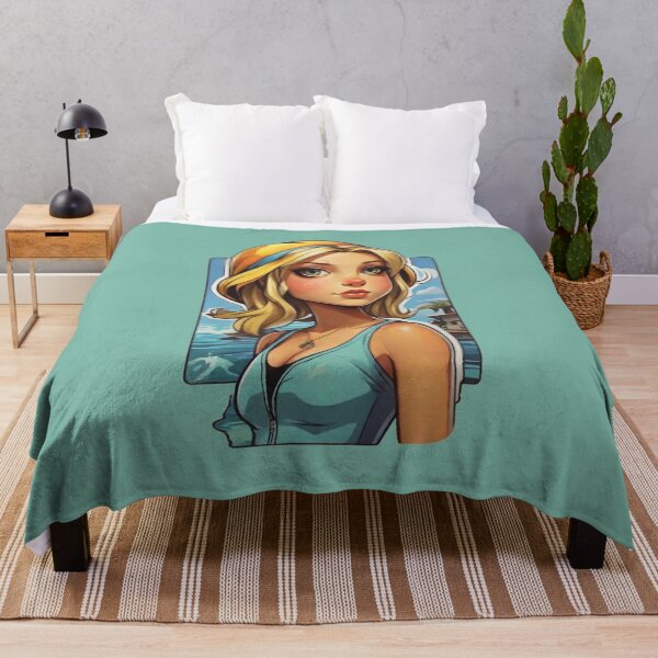 Item preview, Cute girl on the beach designed and sold by ArtCraftLab.