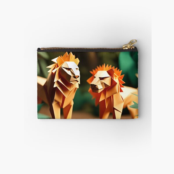 Item preview, Origami Art - Monarch of the Jungle: A Majestic Lion Roaming its Verdant Kingdom designed and sold by ArtfulFolds.