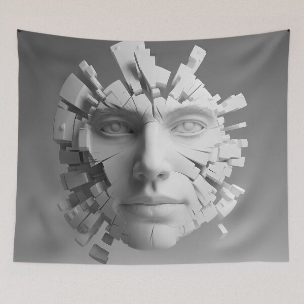 Item preview, exploding man head sculpture designed and sold by Lefteris Betsis.