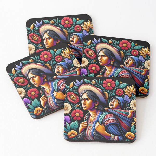 Item preview, Typical Peruvian Mother Carrying Child in Back Colorful designed and sold by ARVA-Digital.