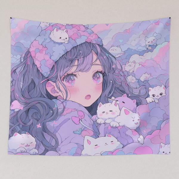 Item preview, Kitty Cloudscape Anime Girl designed and sold by bubblegoth.