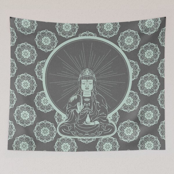 Item preview, Kuan Yin Sattva - Slate + Mint designed and sold by Irene Estelle.