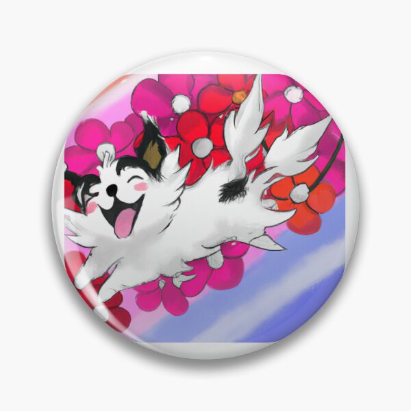 Item preview, white cat flying above the flowers designed and sold by janjacbu.